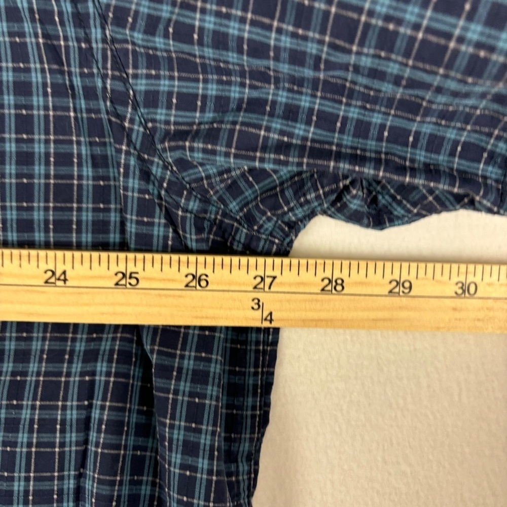 Northwest Territory Shirt Men 2XLT Blue Plaid Pearl Snap Outdoors Casual/Dress - Picture 9 of 11